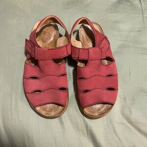 Haflinger Women's Burnt Red Open Toe Slingback Super Nice Sandals Size 37/6.5